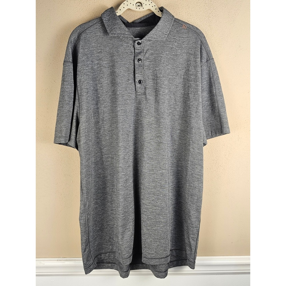Lululemon Mens Heathered Gray‎ Short Sleeve Polo Shirt XL